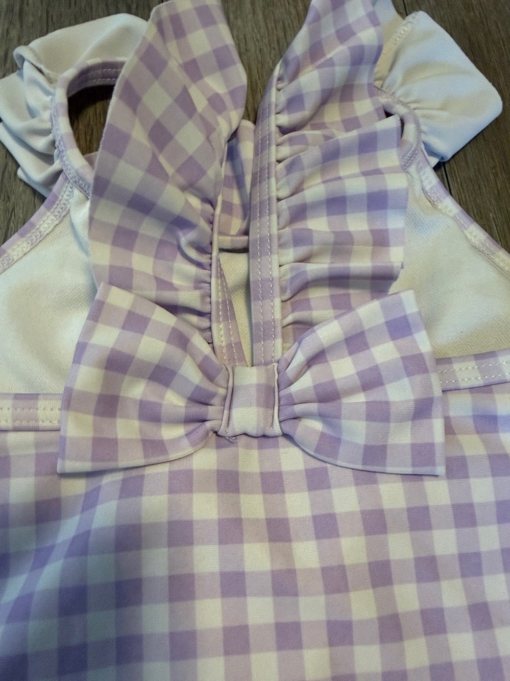 Carter's Lavender Gingham Ruffle One-Piece Swimsuit - Picture 4 of 4